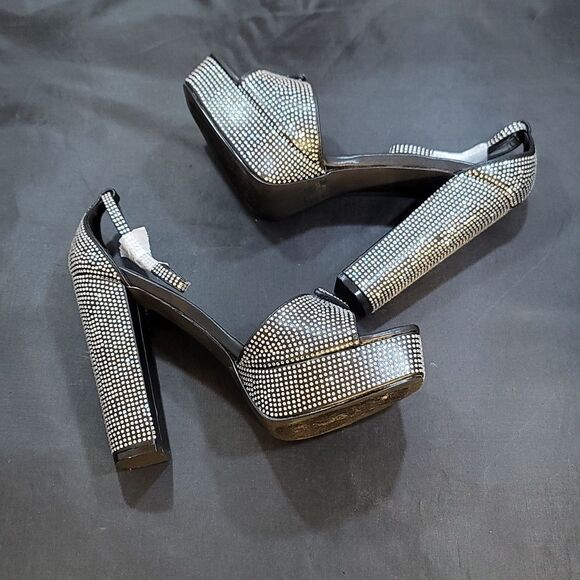 BRAND NEW OLIVIA JOHNSON CHUNKY PLATFORM ANKLE HIGH HEELED SANDALS - Picture 8 of 16